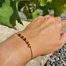 Náramek TYGŘÍ OKO šňůrkový 4mm GOLD