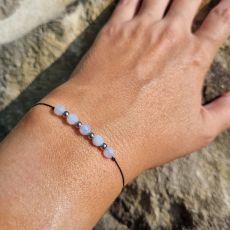 Náramek ACHÁT BLUE LACE šňůrkový 4mm