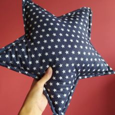 Polštářek hvězda - tmavě modrý
