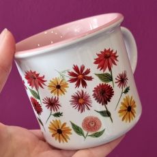 Hrneček keramický - podzimní květy