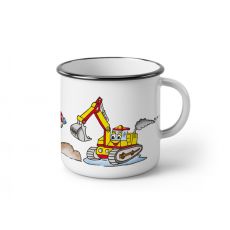 Smaltovaný hrneček STAVEBNÍ STROJE - 150 ml
