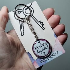 Klíčenka s autorským motivem - víno kdykoliv