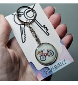 Klíčenka s autorským motivem - bicykl