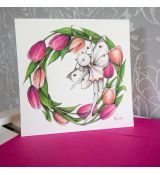 Blahopřání H velké - tulipány