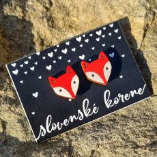Dřevěné malované náušnice - červená