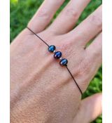 Náramek ŘÍČNÍ PERLY modré šňůrkový 4mm