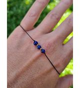 Náramek LAPIS LAZULI II šňůrkový 4mm GOLD