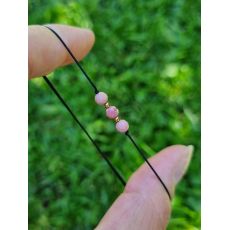 Náramek RODOCHROZIT II šňůrkový 4mm GOLD