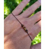 Náramek TYGŘÍ OKO F šňůrkový 4mm GOLD