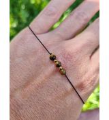 Náramek TYGŘÍ OKO II šňůrkový 4mm GOLD