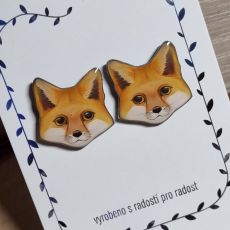 Náušnice - pecky lišky podšité