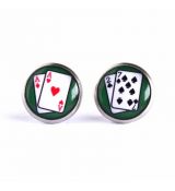 Náušnice nerez pecky - poker