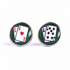 Náušnice nerez pecky - poker