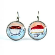 Náušnice nerez - kafe a dort