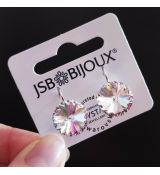 Náušnice RIVOLI klapky 14mm - Crystal