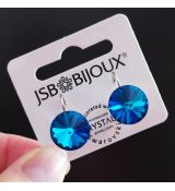 Náušnice RIVOLI klapky 14mm - Bermuda blue