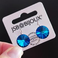 Náušnice RIVOLI klapky 14mm - Bermuda blue