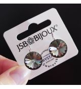 Náušnice RIVOLI klapky 14mm - Black diamond