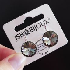 Náušnice RIVOLI klapky 14mm - Black diamond