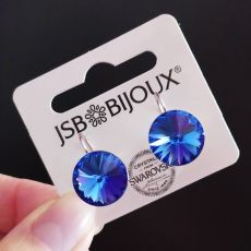 Náušnice RIVOLI klapky 14mm - Sapphire
