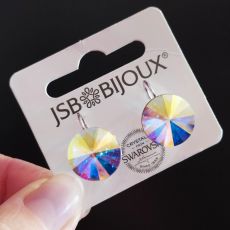 Náušnice RIVOLI klapky 14mm - Crystal AB