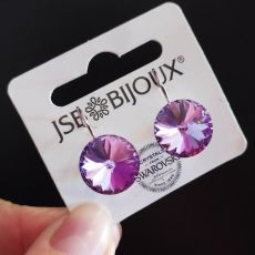 Náušnice RIVOLI klapky 14mm - Violet
