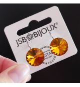 Náušnice RIVOLI klapky 14mm - Topaz