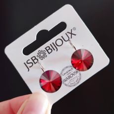 Náušnice RIVOLI klapky 12mm - Red magma