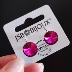 Náušnice RIVOLI klapky 12mm - Fuchsia