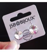 Náušnice RIVOLI klapky 12mm - Crystal