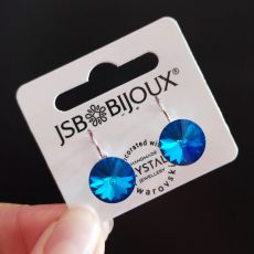 Náušnice RIVOLI klapky 12mm - Bermuda blue