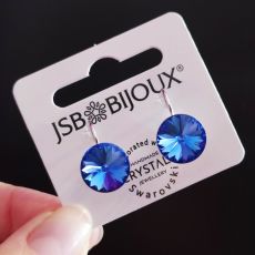 Náušnice RIVOLI klapky 12mm - Sapphire