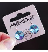 Náušnice RIVOLI klapky 12mm - Aquamarine