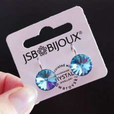 Náušnice RIVOLI klapky 12mm - Aquamarine