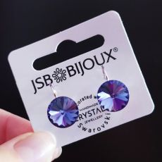 Náušnice RIVOLI klapky 12mm - Tanzanite