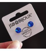 Náušnice RIVOLI puzety 8mm - Sapphire