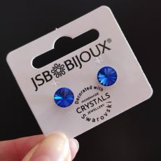 Náušnice RIVOLI puzety 8mm - Sapphire