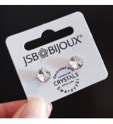 Náušnice RIVOLI puzety 8mm - Crystal