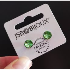 Náušnice RIVOLI puzety 8mm - Peridot