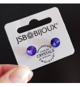 Náušnice RIVOLI puzety 8mm - Heliotrope