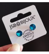 Náušnice RIVOLI puzety 8mm - Bermuda blue