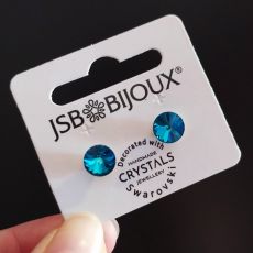Náušnice RIVOLI puzety 8mm - Bermuda blue