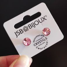 Náušnice RIVOLI puzety 8mm - Light Rosa