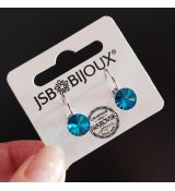 Náušnice RIVOLI klapky 8mm - Bermuda blue