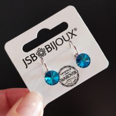 Náušnice RIVOLI klapky 8mm - Bermuda blue