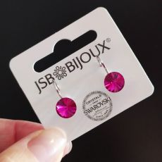 Náušnice RIVOLI klapky 8mm - Fuchsia