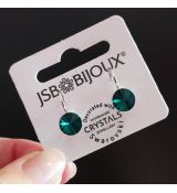 Náušnice RIVOLI klapky 8mm - Emerald
