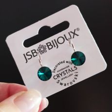 Náušnice RIVOLI klapky 8mm - Emerald