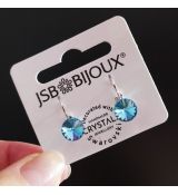 Náušnice RIVOLI klapky 8mm - Aquamarine