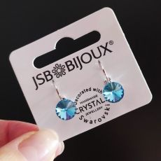Náušnice RIVOLI klapky 8mm - Aquamarine